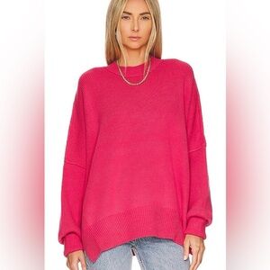 Free People Easy Street Tunic Sweater in Strawberry Spritz Pink